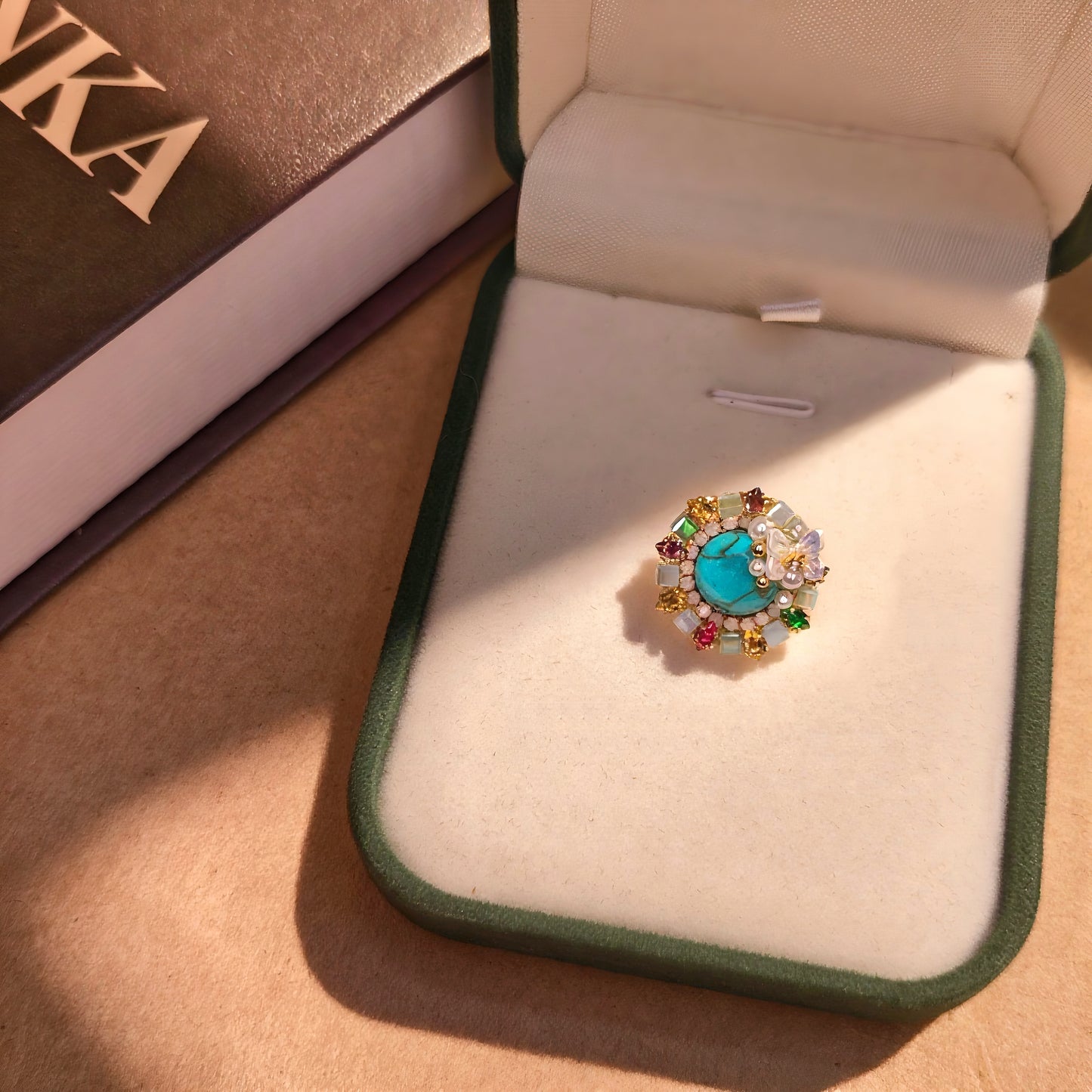 Cosmo Bloom – Turquoise & Multicolor Brooch for Dogs | Whimsical Statement Accent