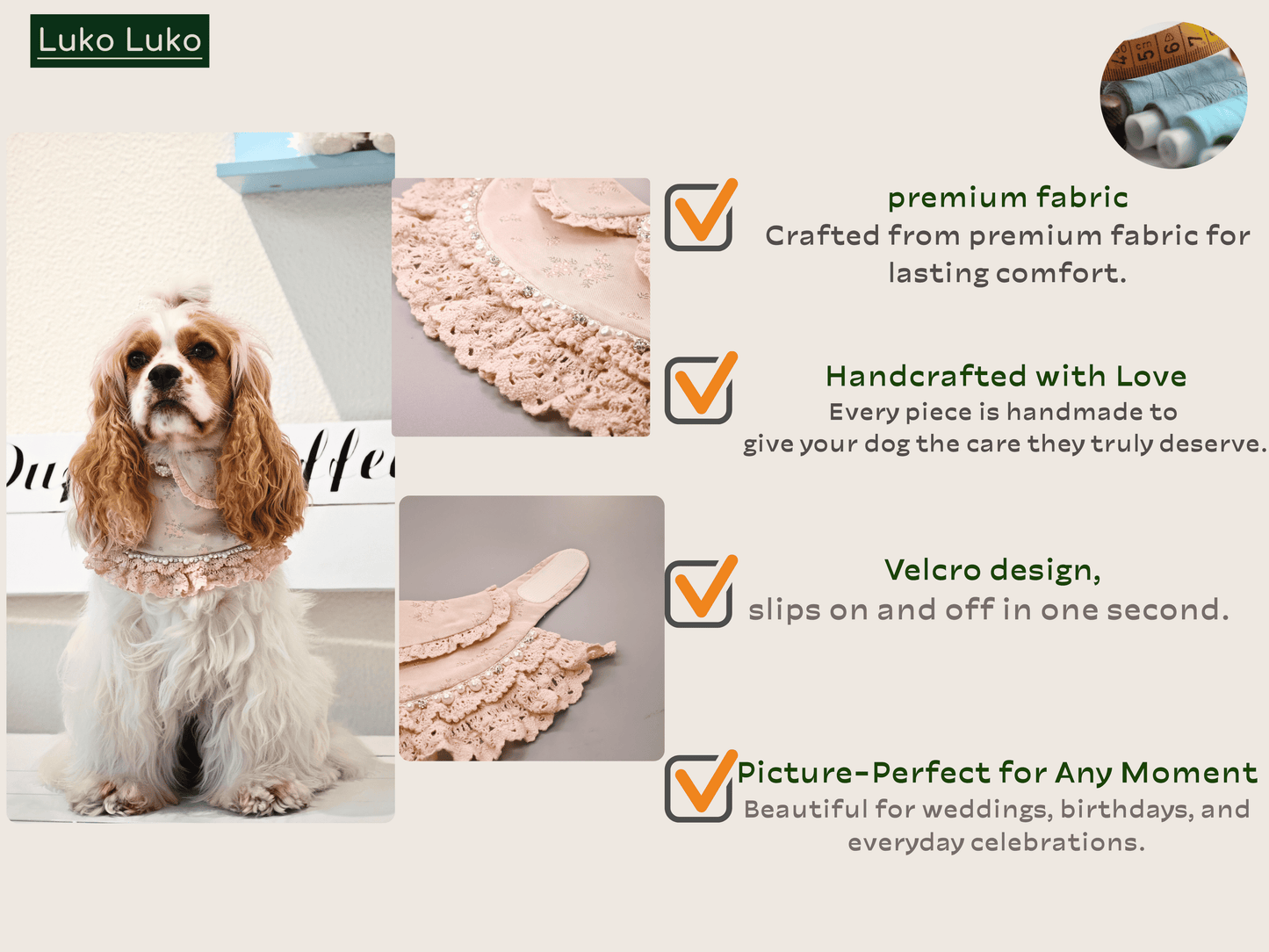 Ella – Pink Lace Dress for Pets | Soft, Elegant, Comfortable