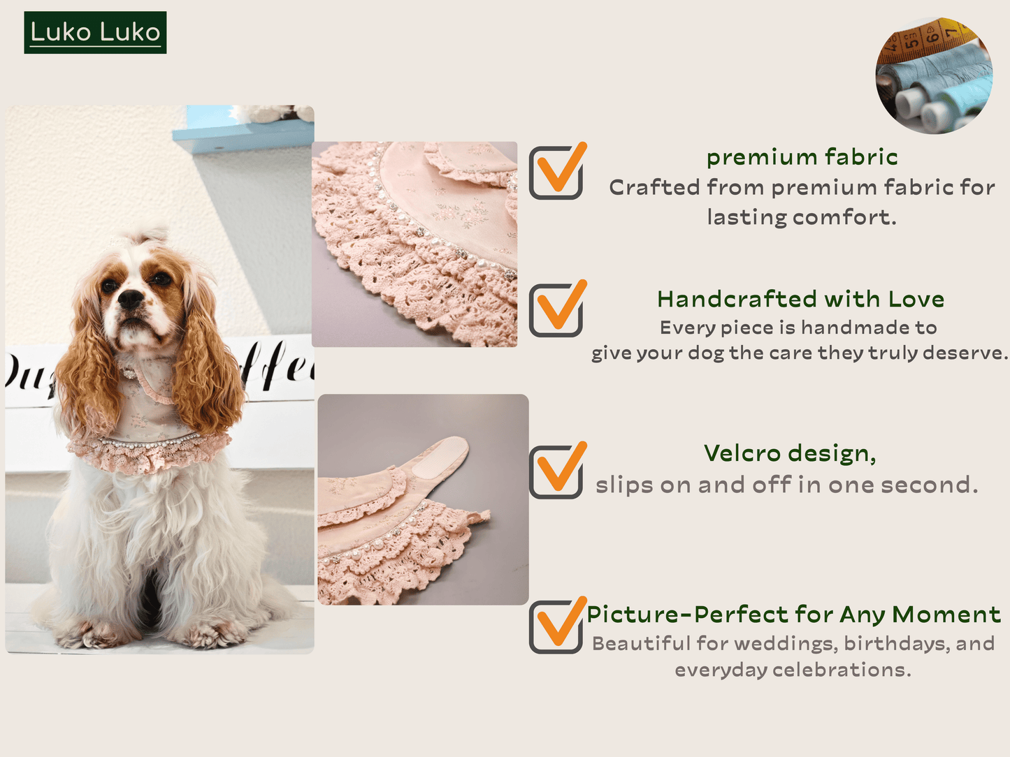 Ella – Pink Lace Dress for Pets | Soft, Elegant, Comfortable