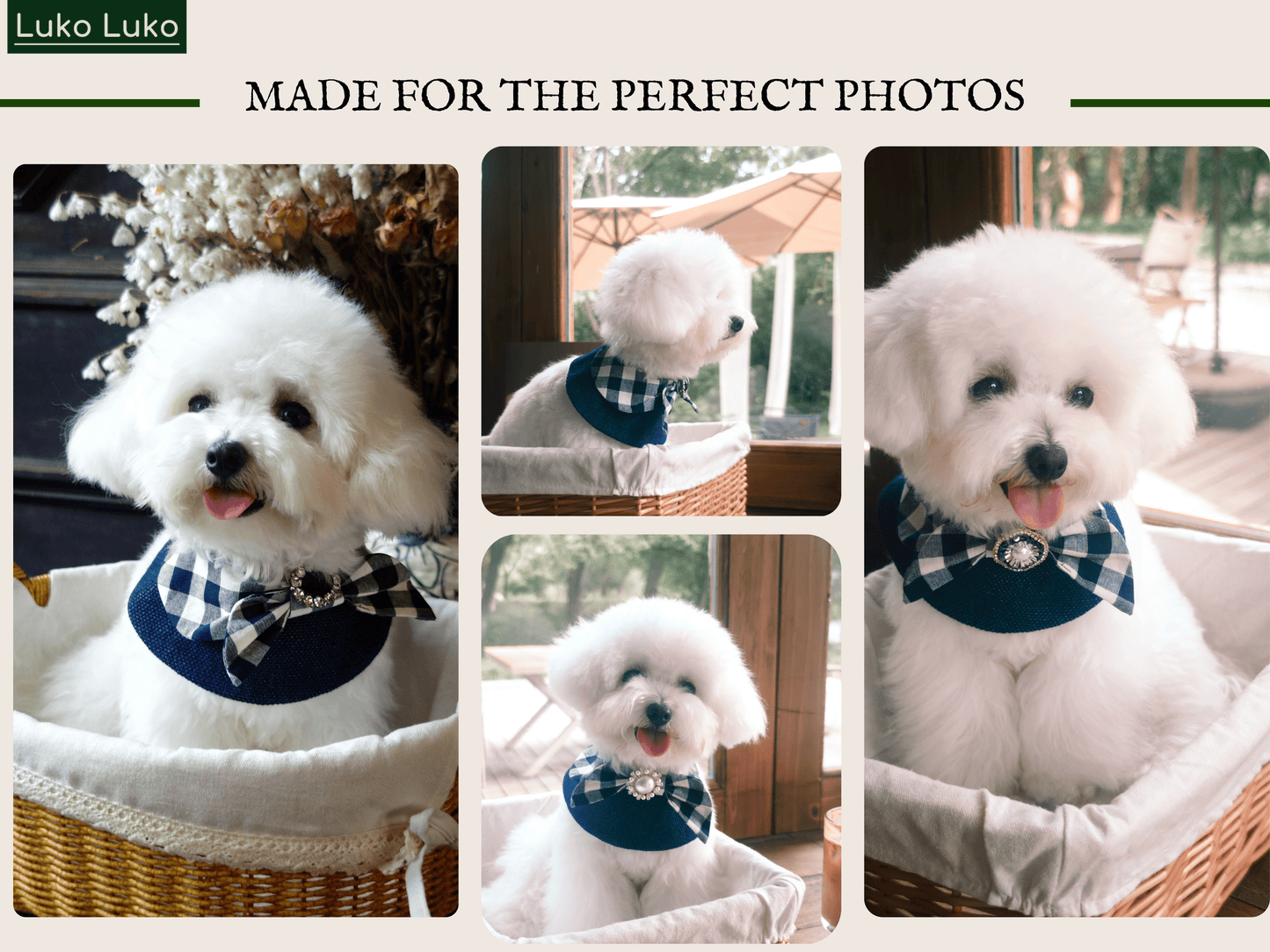 Jessie - Denim Bow Dog Cape | Western Charm & Stylish Design
