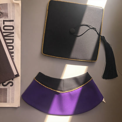 Valedictory – Red, Blue& Yellow Dog Graduation Gown & Cape | Elegant Outfit