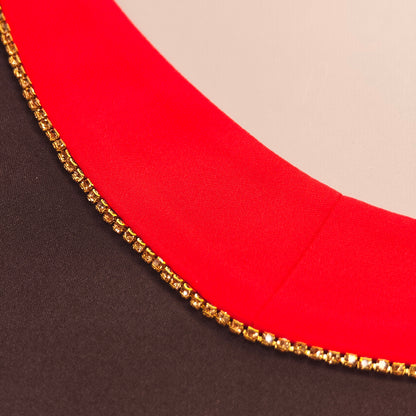 Valedictory – Red, Blue& Yellow Dog Graduation Gown & Cape | Elegant Outfit