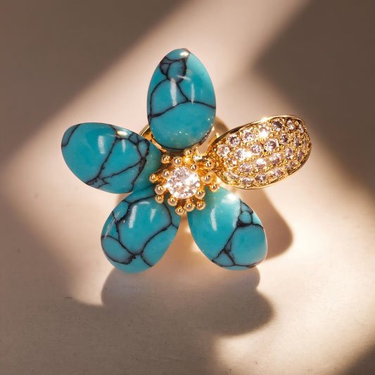 Blue Meadow – Turquoise Flower Brooch Set for Dogs | Fresh & Elegant Accessory