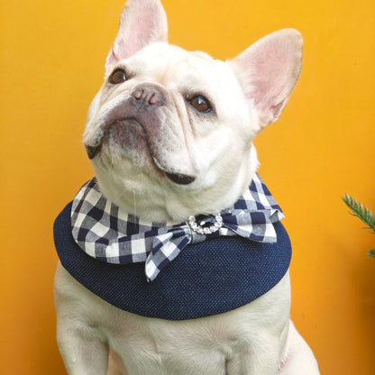 Jessie - Denim Bow Dog Cape | Western Charm & Stylish Design