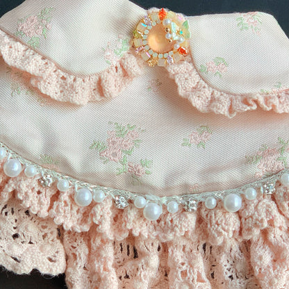 Rosy Lueur – Glass Gem & Bow Brooch | Romantic Accent for Floral Outfits