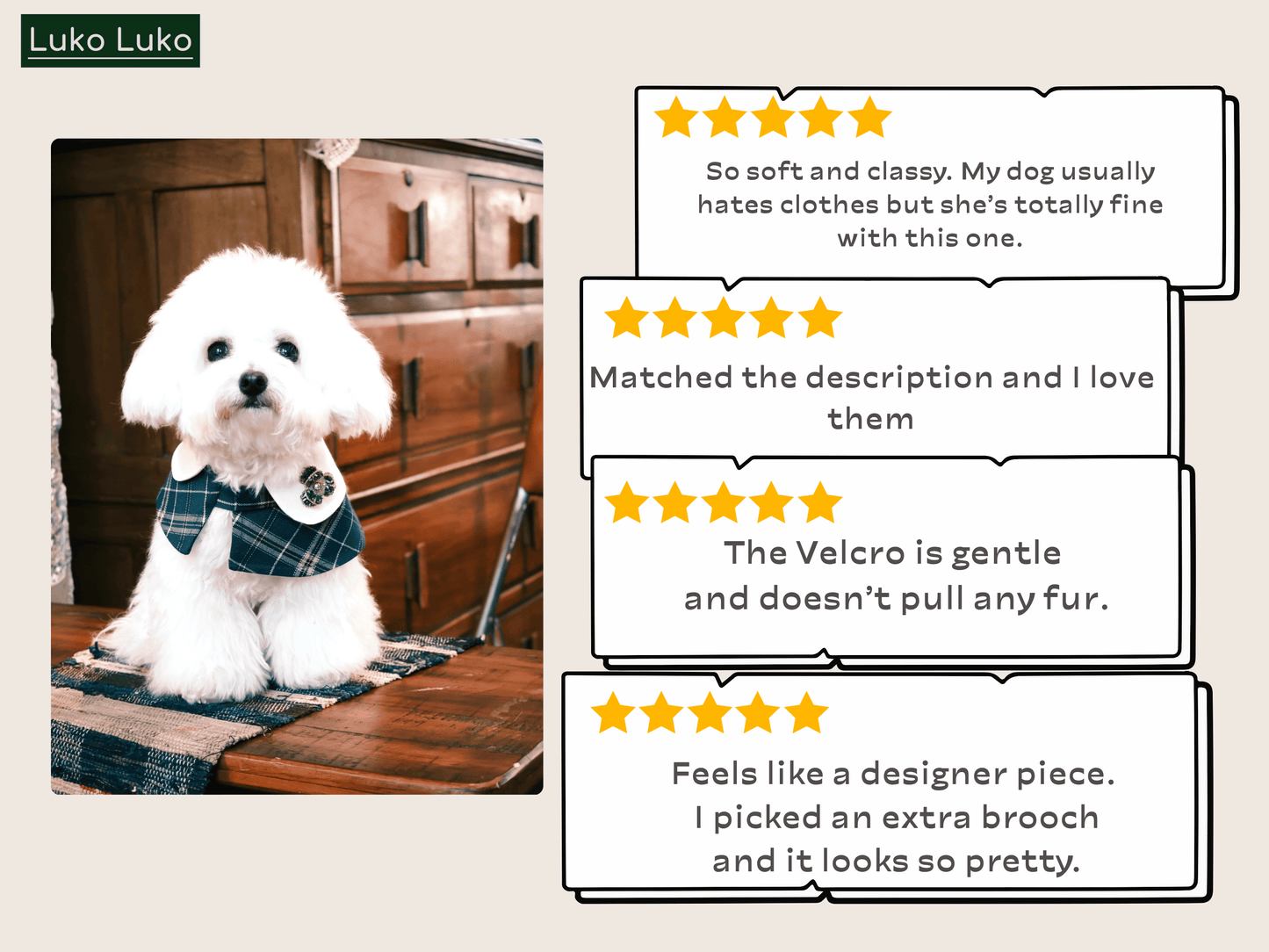 Evelyn - Green Plaid Dog Cape | Classic Elegance & Versatile Charm