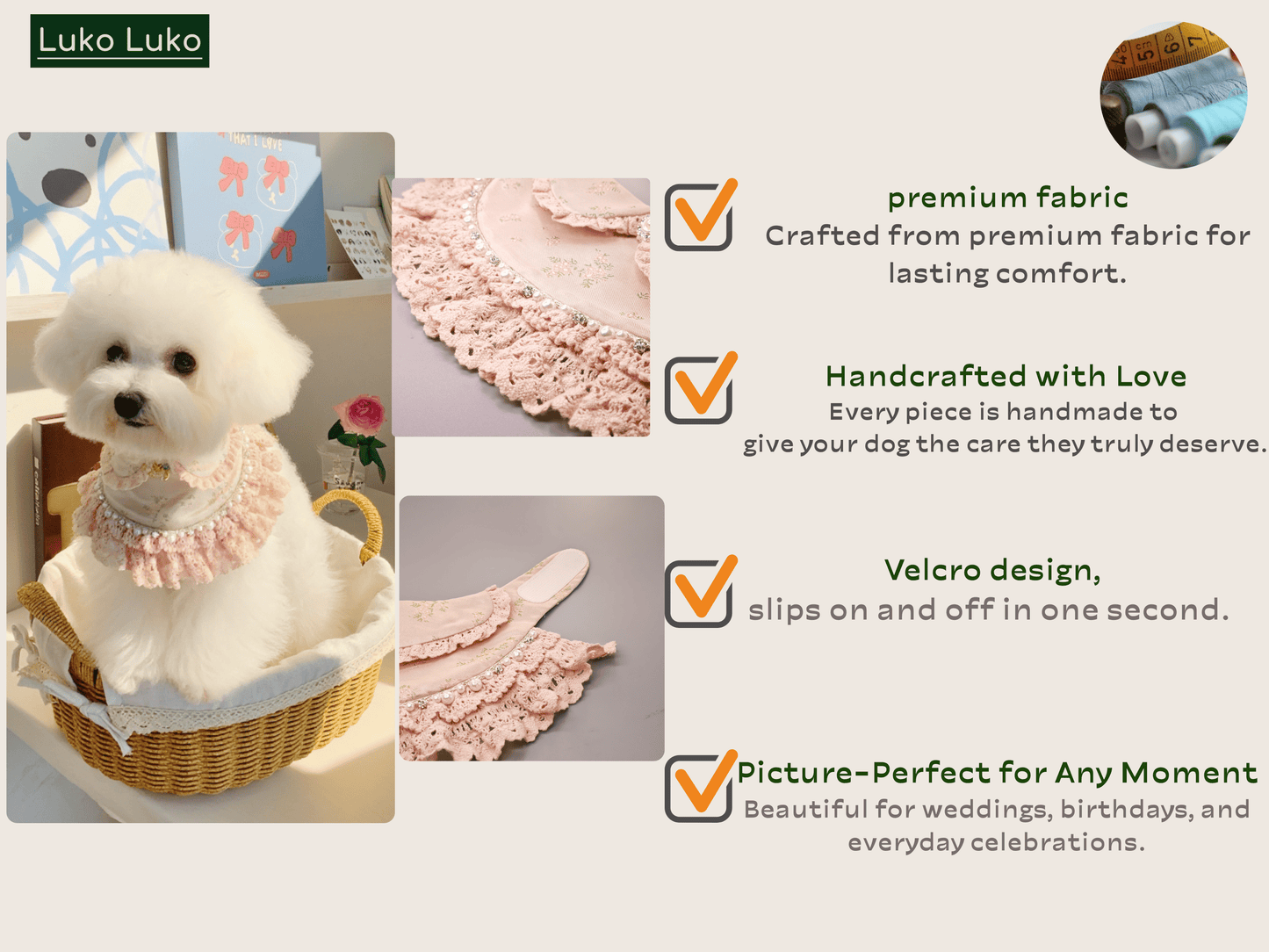 Ella –  Pink Lace Dress for Pets | Soft, Elegant, Comfortable