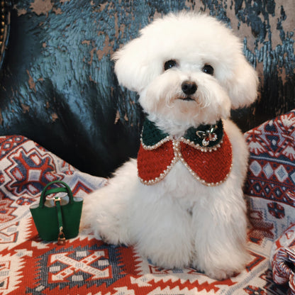 Festiva Wing – Red & Green Butterfly Brooch for Dogs | Holiday Party Accent