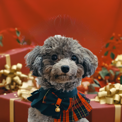 Noelle – Scottish Red Green Plaid Dress for Dogs & Cats | Christmas Holiday Pet Outfit