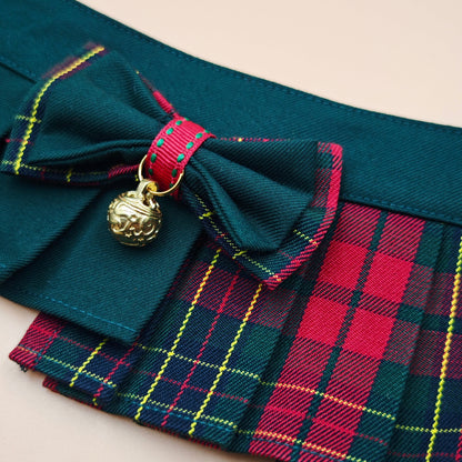 Noelle – Scottish Red Green Plaid Dress for Dogs & Cats | Christmas Holiday Pet Outfit