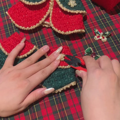 Festiva Wing – Red & Green Butterfly Brooch for Dogs | Holiday Party Accent